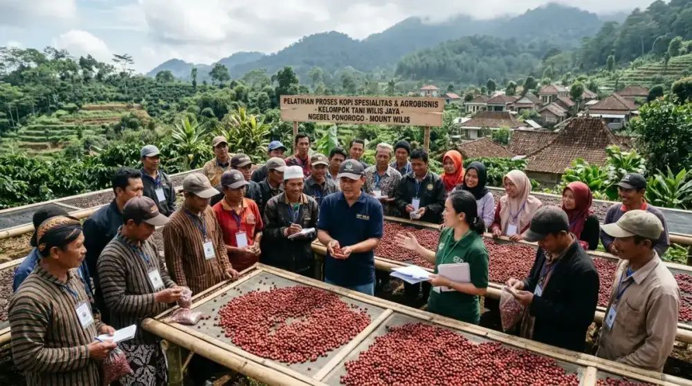 Pelatihan Proses Kopi Spesialitas & Agrobisnis Kelompok Tani Wilis Jaya Gondowido
