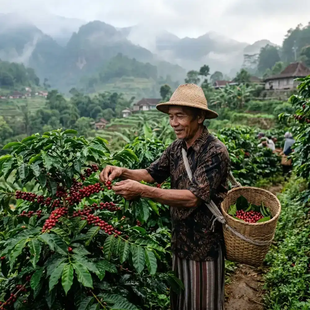 Panen Kopi Lereng Gunung Wilis